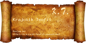 Krajcsik Teofil névjegykártya
